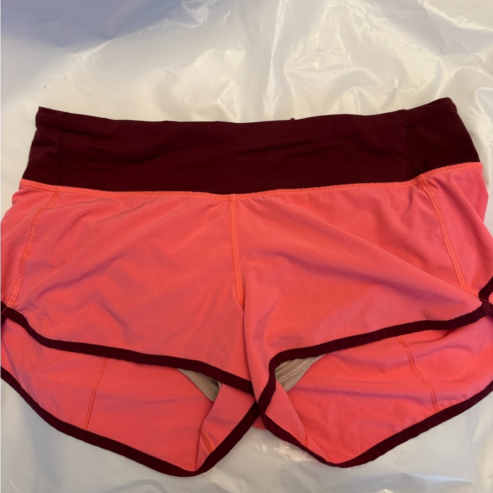 Pink (Salmon) and Burgundy Athletic Shorts -lululemon